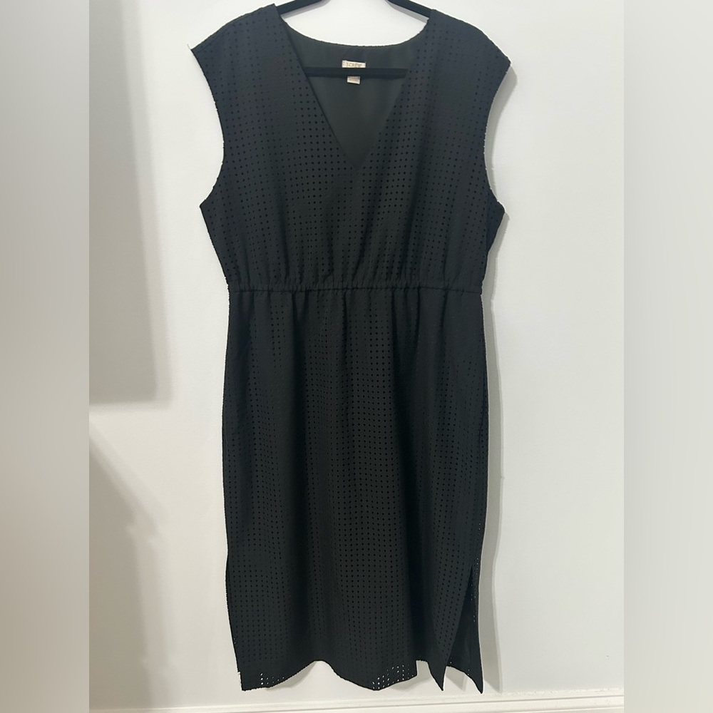❤️ J. Crew Black Eyelet Midi Dress
